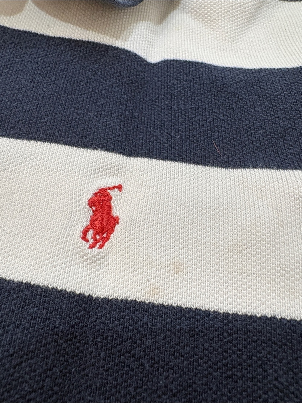 Polo by Ralph Lauren Navy & Cream Striped Polo Shirt Kids 5 - Picture 2 of 6